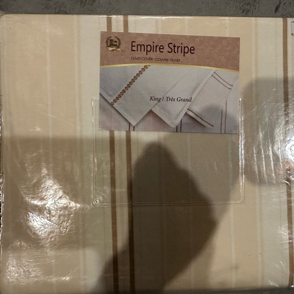 Empire Stripe King Size Douvet Cover- Beige